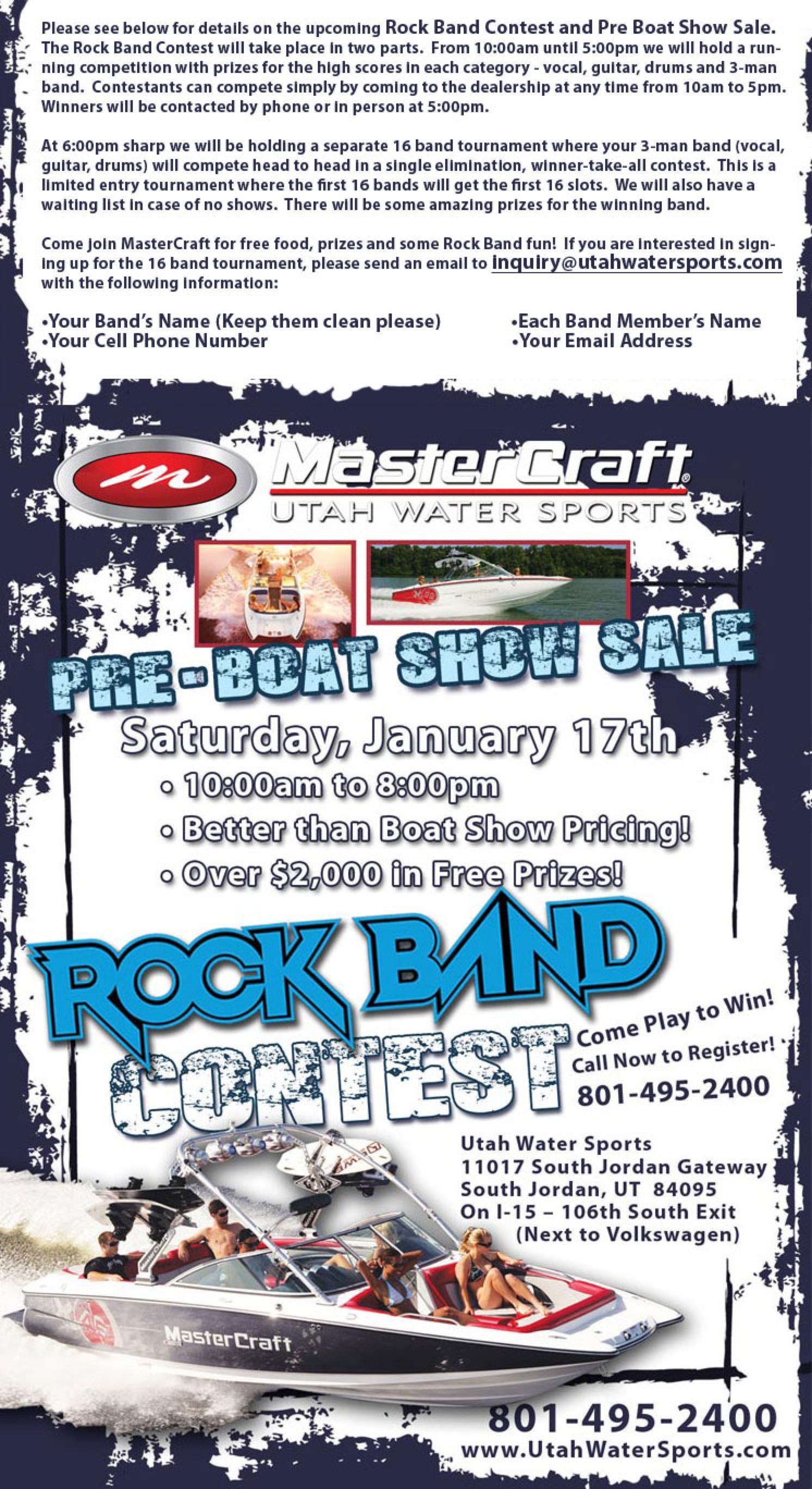 Utah Water Sports Rock Band Contest
